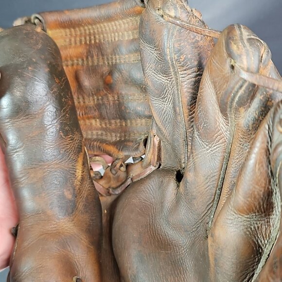 Vintage Rawlings Johnny Groth Baseball Glove Signed BL & Ball Major League USA - Picture 11 of 16